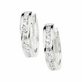 Sterling Silver Cubic Zirconia Hoop Earring